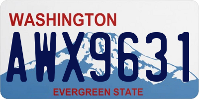 WA license plate AWX9631