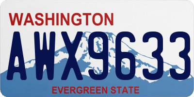 WA license plate AWX9633