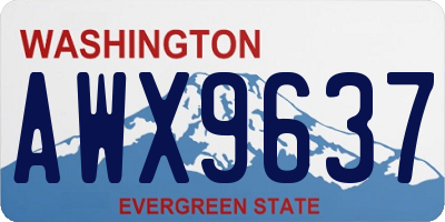 WA license plate AWX9637