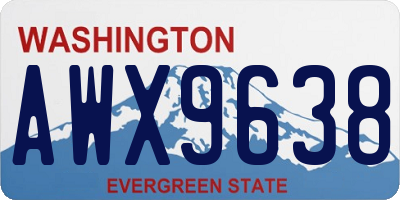 WA license plate AWX9638