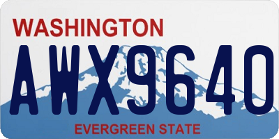 WA license plate AWX9640