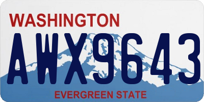 WA license plate AWX9643