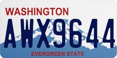 WA license plate AWX9644