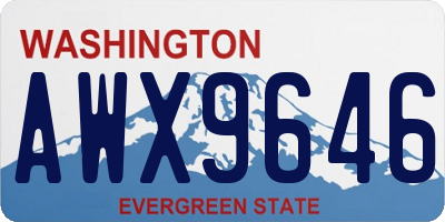 WA license plate AWX9646