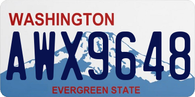 WA license plate AWX9648