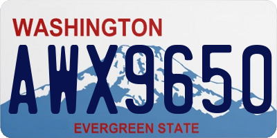WA license plate AWX9650
