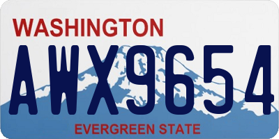 WA license plate AWX9654