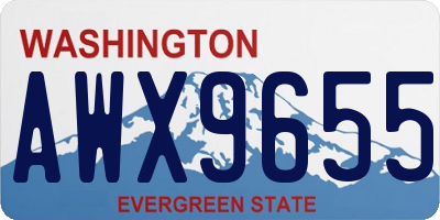 WA license plate AWX9655