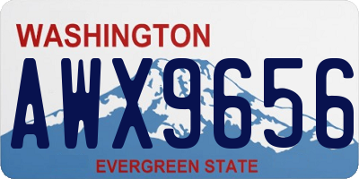 WA license plate AWX9656