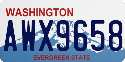 WA license plate AWX9658