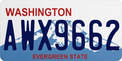 WA license plate AWX9662