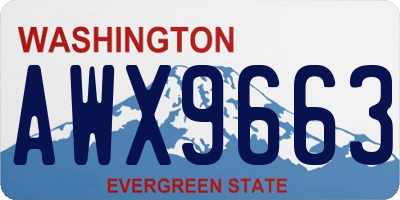 WA license plate AWX9663