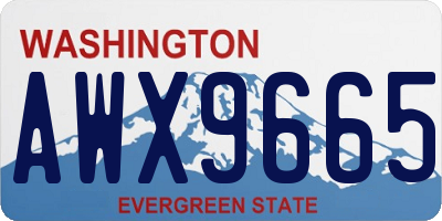 WA license plate AWX9665