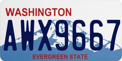WA license plate AWX9667