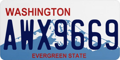 WA license plate AWX9669