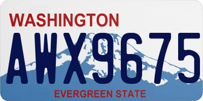 WA license plate AWX9675