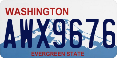 WA license plate AWX9676