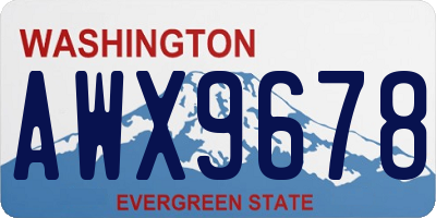 WA license plate AWX9678