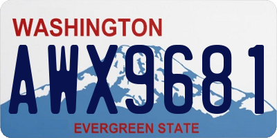 WA license plate AWX9681