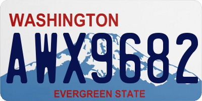 WA license plate AWX9682