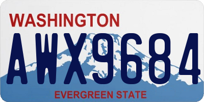 WA license plate AWX9684