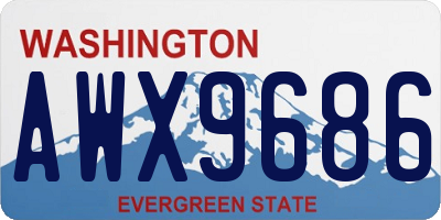 WA license plate AWX9686