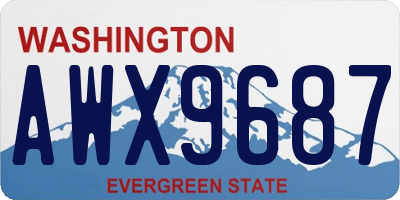 WA license plate AWX9687