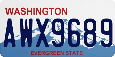 WA license plate AWX9689