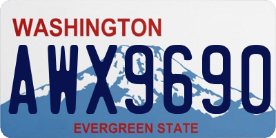 WA license plate AWX9690