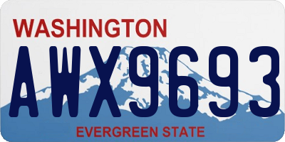 WA license plate AWX9693