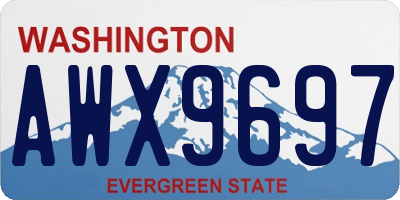 WA license plate AWX9697