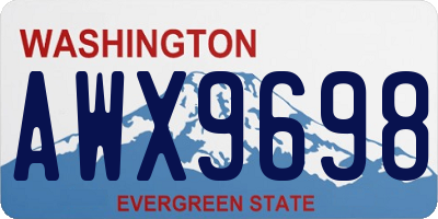 WA license plate AWX9698