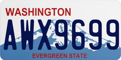 WA license plate AWX9699