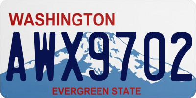 WA license plate AWX9702