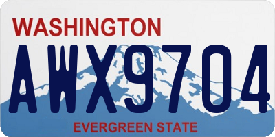WA license plate AWX9704
