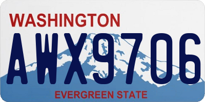 WA license plate AWX9706