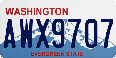 WA license plate AWX9707
