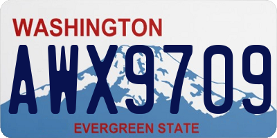 WA license plate AWX9709