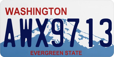 WA license plate AWX9713