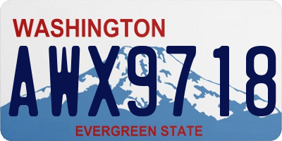 WA license plate AWX9718