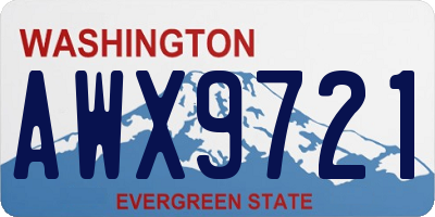 WA license plate AWX9721