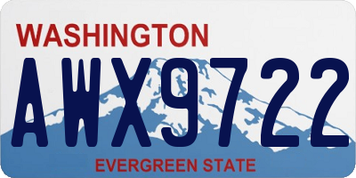 WA license plate AWX9722