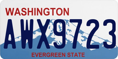 WA license plate AWX9723
