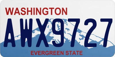 WA license plate AWX9727