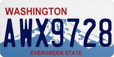 WA license plate AWX9728