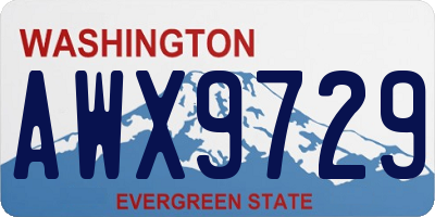 WA license plate AWX9729