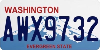 WA license plate AWX9732