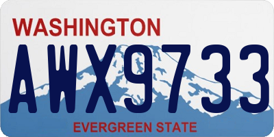 WA license plate AWX9733
