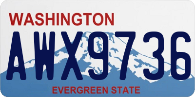 WA license plate AWX9736