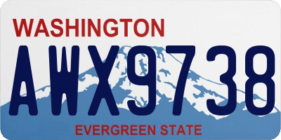 WA license plate AWX9738